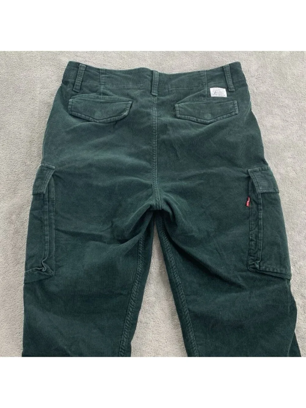 Levis XX Cargo Taper Pants Mens 32x30” Forest Green Corduroy Utility Workwear